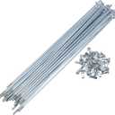 1 Set Bicycle Spokes 12G 220mm Length Bike Wheel Spokes Universal Carbon Steel Galvanized Silver Tone Nipple