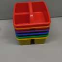 Really Good Stuff - 163999 Four-Equal-Compartment Caddies, Set of 6, Assorted Colors  Plastic Caddy Organizers with Built-in Handles and Stackable Design, Classroom Storage Made Easy