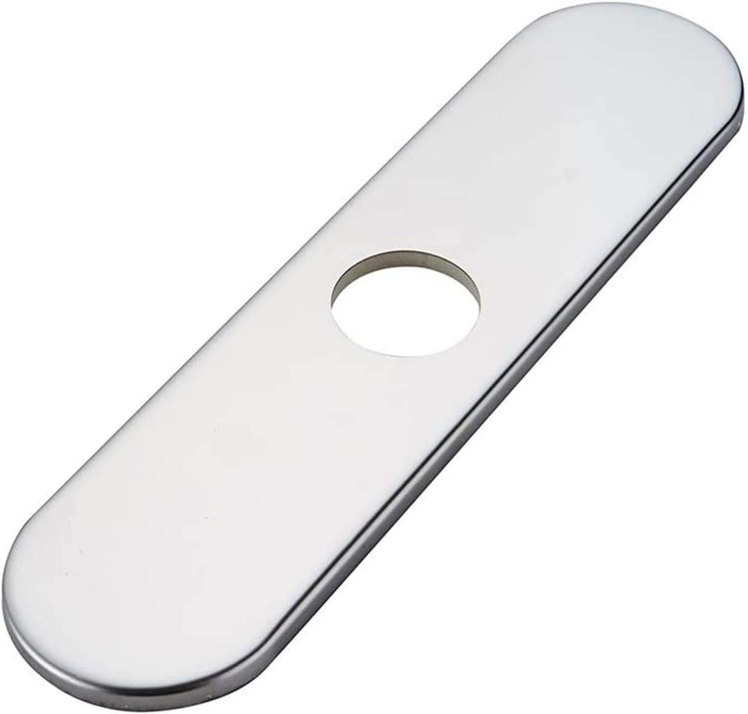 Homevacious 10.2 Inch Bathroom Sink Faucet Or Kitchen Faucet Base plate Hole Cover Deck Plate Escutcheon Chrome Circular Stainless Steel
