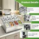 8 Pans Pizza Topping Station Stainless Steel Topping Container