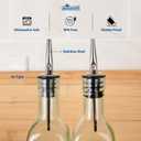 EHOMEA2Z Italian Glass Olive Oil Dispenser Bottle - 16 Oz, Oil and Vinegar Cruet with Stainless Steel Spout for Kitchen, Slight Green Tint (1, 473ml)