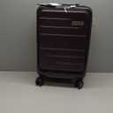 Carry On Luggage 22x14x9 Airline Approved, FLO5 Expandable Polycarbonate Suitcase with Front Pocket (FX-Core, Purple, 20 Inch)