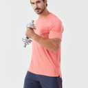 Men's Athletic T-Shirts Moisture Wicking Cool Running Short Sleeve Tee Gym Tennis Workout Hiking Cationic (XXL)
