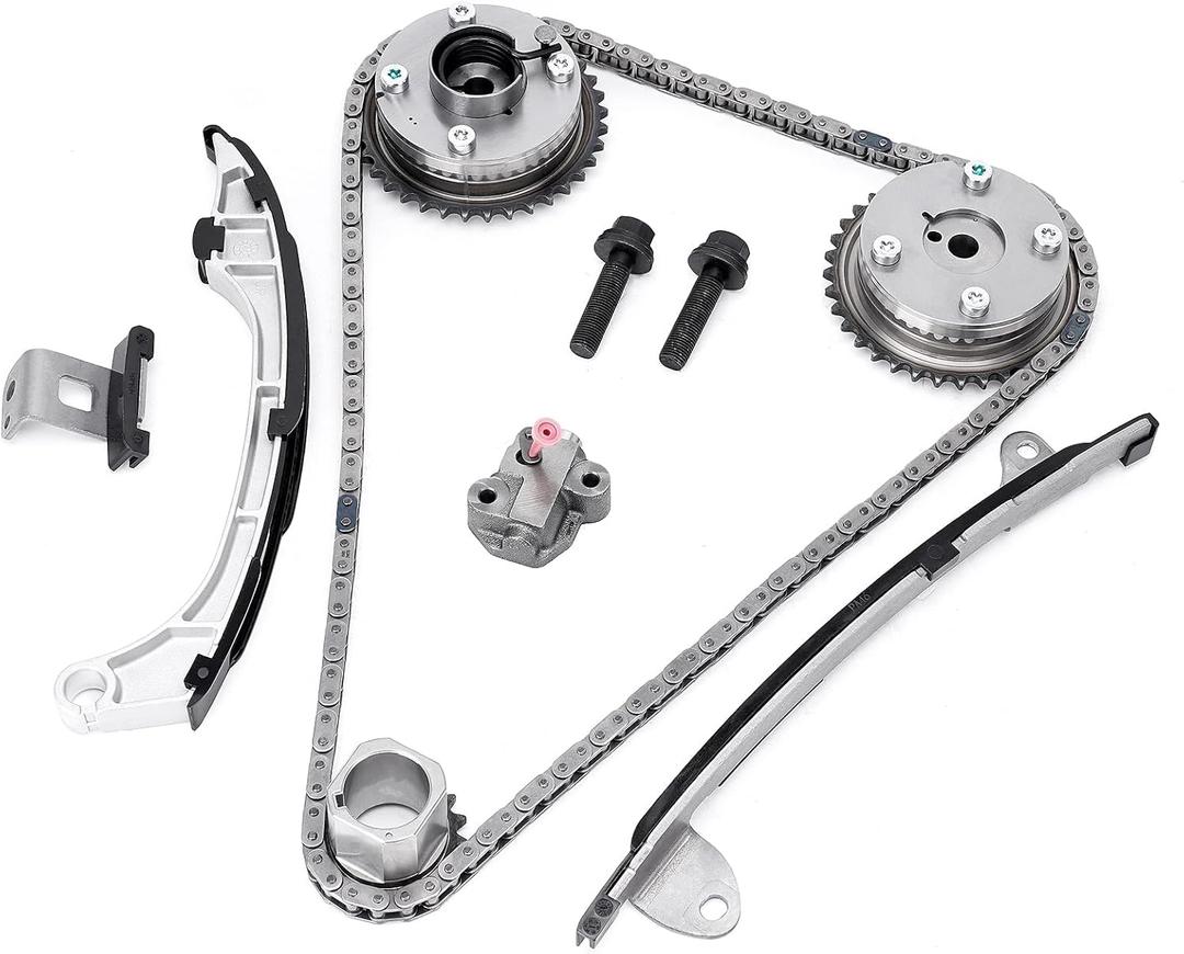 Timing Chain Kit with Guide Tensioner VVT Sprocket Compatible with Toyota Camry Highlander RAV4 Sienna Avalon Venza 2.5L 2.7L Replace# 13070-0V010 13050-0V010