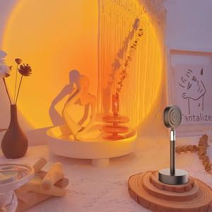 Sunset Lamp Projector Sunset Light 180 Degree Rotation Projection LED Night Light Floor Lamp with USB Port Rainbow Sunlight Lamp for Bedroom Dorm Room Decor Photography Mood Lighting