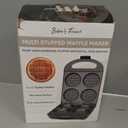 Baker's Friend Multi Stuffed Waffle Maker Thick, 4-Slice with 1.2'' Thick & 4'' Dia, Belgian Mini Waffle Maker Flip, Nonstick Breakfast Sandwich Maker, Stuffed Waffle Iron, Graphite