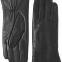 YISEVEN Womens Sheepskin Leather Gloves with Floral Embroidery and Animal Print (6.5"/S, Black - Small Spot)