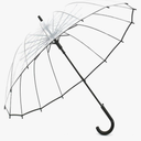 Lancoon Clear Bubble Umbrella 16 Ribs Big Size Windproof Auto Open See Through KS10Black