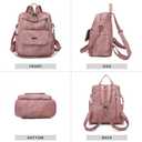 WYFJNX PU Leather Backpack Purse for Women Fashion Multipurpose Design Handbag Ladies Shoulder Bags Travel Backpack Pink, 12“*11“*6“