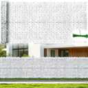 120x40in Privacy Screen for Fence Hydrangea Artificial Ivy Privacy Fence Panels Hedges Floral Wall Backdrop for Balcony Patio Garden Yard Pool Outdoor Decor (White)