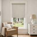 Light Filtering Roller Shades Cordless Blinds for Windows, Free-Stop Blind with Valance Beige Linen Flax Protection Privacy Window Treatment Shades for Bedroom Living Room Decoration  Linen, 35"W x 72"H