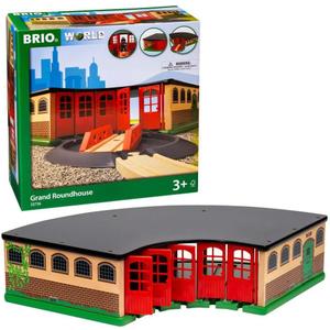 BRIO World - 33736 Grand Roundhouse - Ultimate Train Set Accessory - Accommodates 5 Trains - Rotating Switch Turntable - Compatible with All BRIO Railway Toys - Perfect for Kids Ages 3+, One Size