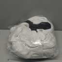 Inflatable Pouf Ottoman, 21x10 Inches Stuffed Chenille Ottoman with Inflatable PVC Liner, Foot Rest with Portable Handle, Round Floor Pillow for Living Room, Bedroom, Kids Room (White)