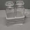 2 Pack Glass Laundry Detergent Dispenser with Stand, Laundry Soap & Fabric Softener Dispenser for Laundry Room Organization and Storage, 76oz Laundry Liquid Containers with Labels, Measuring Cups