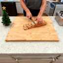 Utoplike Bamboo Cutting Board 20 x 20 inch, Large Wood Chopping Board for Kitchen, Meat, Vegetables, BBQ, Square Butcher Block with Juice Groove and handle, 1"Th