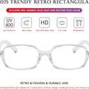 AIEYEZO Retro Rectangular Blue Light Glasses Women Men Fashion Small Square Frame Computer Gaming Glasses (Clear)