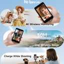 SYNCO XView Selfie Monitor Screen for iPhone & Android, Wireless 4K/1080p Magnetic Back Camera Vlog Monitor with 164FT Range, Built-in Speaker for YouTube TikTok Live Streaming (Black)