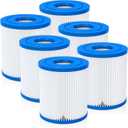 Future Way 6-Pack Type H Pool Filter Cartridge Replacement for Intex 330 GPH Filter Pump for Above Ground Pools, Replace Type H, 29007E