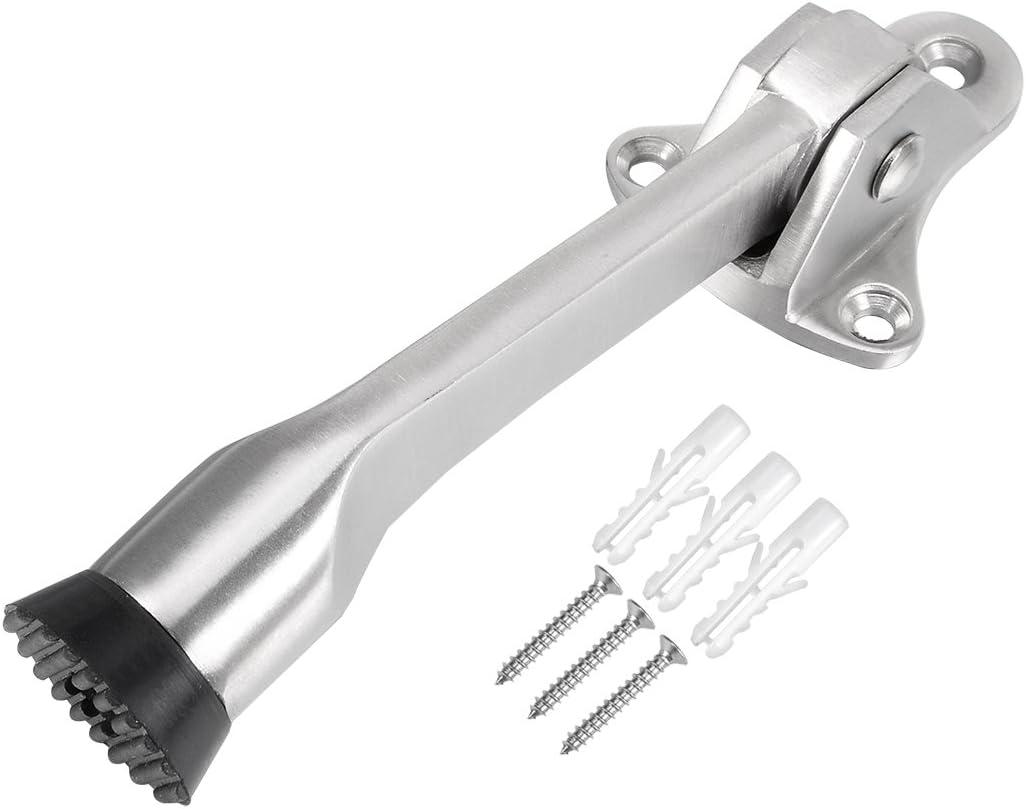 uxcell 304 Stainless Steel Brushed Easy-Step Kickdown Door Stop Holder Buffer w Screws