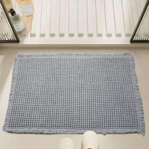 Waffle Bath Mat 30" x 17" Super Absorbent - Non Slip Bath Mats Quick Dry, Upgraded Non Slip Waffle Bath Mat, Machine Washable Ultra Soft Floor Mats, for Floor, Bathroom Floor, Tub Shower, Gray