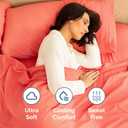 Queen Size 4 Piece Sheet Set - Comfy Breathable & Cooling Sheets - Hotel Luxury Bed Sheets for Women & Men - Deep Pockets, Easy-Fit, Extra Soft and Wrinkle Free Sheets - Coral Oeko-Tex Bed Sheet Set