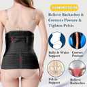 3 in 1 Postpartum Belly Band - Postpartum Belly Support Recovery Wrap, After Birth Brace, Slimming Girdles, Body Shaper Waist Shapewear, Post Surgery Pregnancy Belly Support Band (S/M, Black) (Black)