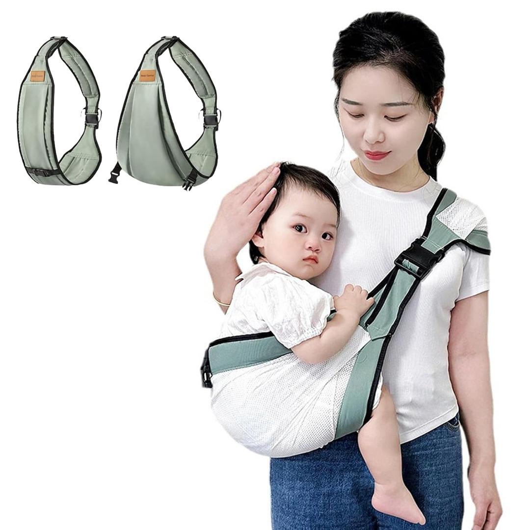Baby Sling Carrier,Toddler Carrier,Baby Sling,Portable and Adjustable Non-Slip Hip Seat Carriers 10-45lbs(Green,Cloth)