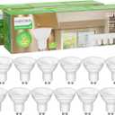 GU10 LED Light Bulbs - 5W, Warm White (3000K), Non-Dimmable, 700 Lumens, Wide 110 Flood Beam, Great for Recessed and Track Lighting in Kitchens, Living Rooms, and Bedrooms, 12-Pack