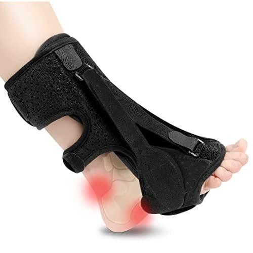 Plantar Fasciitis Night Splint, Plantar Fasciitis Relief Brace, 3 Adjustable Straps Relief Brace for Foot Drop, Achilles Tendonitis & Heel Pain - Day & Night Support (Black)