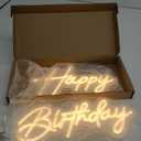 Happy Birthday Neon Sign, 31"x15"Happy Birthday Led Sign for Backdrop Party Wall Decor with Dimmable Switch - Brightness Adjustable 2PCS Happy Birthday Light Up Sign Party Decoration (USB Powered)