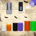6 Pcs Flameless Candles LED Flameless Pillar Candles Real Wax LED Fake Candle with Remote and Timer Flickering H 4" 5" 6" for Helloween Wedding Christmas Home Party(Colourful)