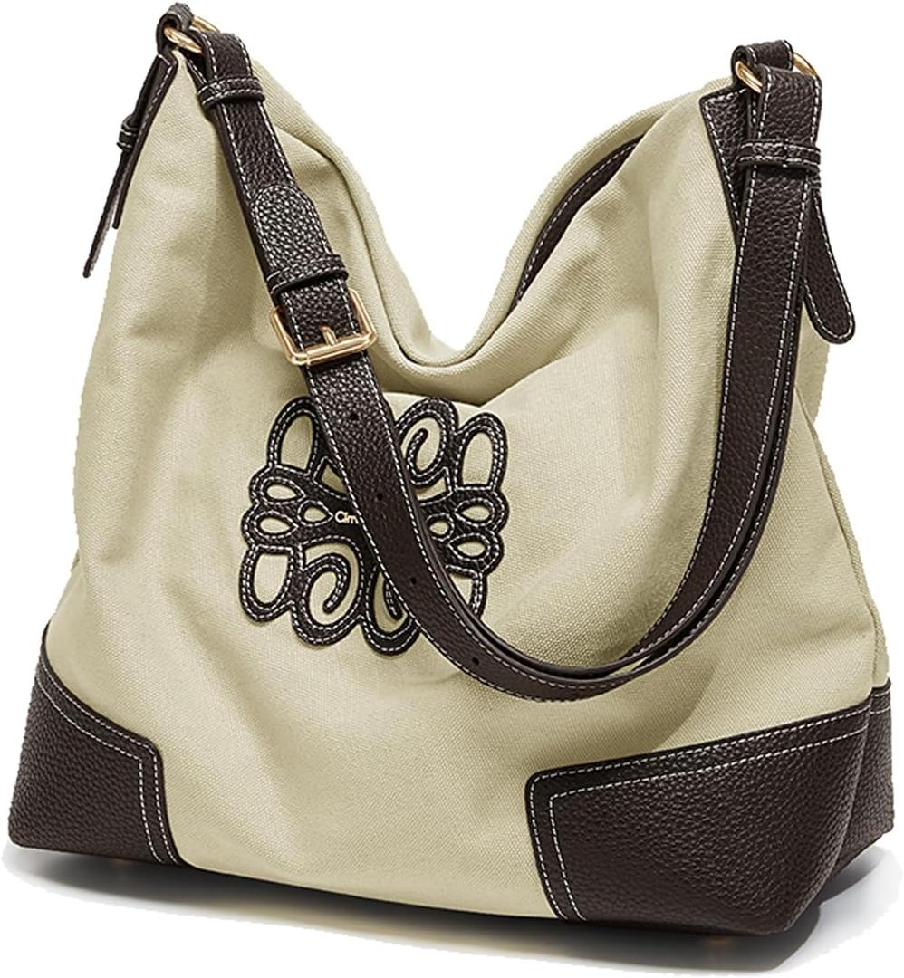 Women Large Capacity Canvas Tote Bag, Shoulder Bags for Work | Purses for Women, Hobo Bags for College, Large Shoulder Bag, Slouchy Shoulder Bag, Hobo Handbags