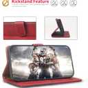 for Samsung Galaxy s22 6.1" Wallet Case, Flip Case with RFID Blocking Credit Card Holder, PU Leather Matching Phone Case for Samsung S22,Red Brown