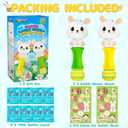 Easter Bubble Wands for Kids 2 Pack, Automatic Bubble Blower with Light for Girls Boys, Bubble Toys with Bubble Refill Solution for Easter Party Favor, Easter Basket Stuffers, Outdoor Activity