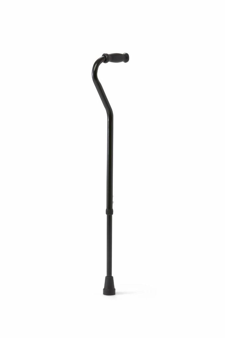 Medline Steel Bariatric Cane Offset Handle 500lbs Black 1Ct