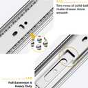 goldenwarm 10 Pair Metal Silver Drawer Slides 22 Inch, Side Mount Ball Bearing Full Extension Glides for Dresser, Tool Box, Trash Can, and Kitchen Cabinets, Heavy Duty 100 LB Capacity