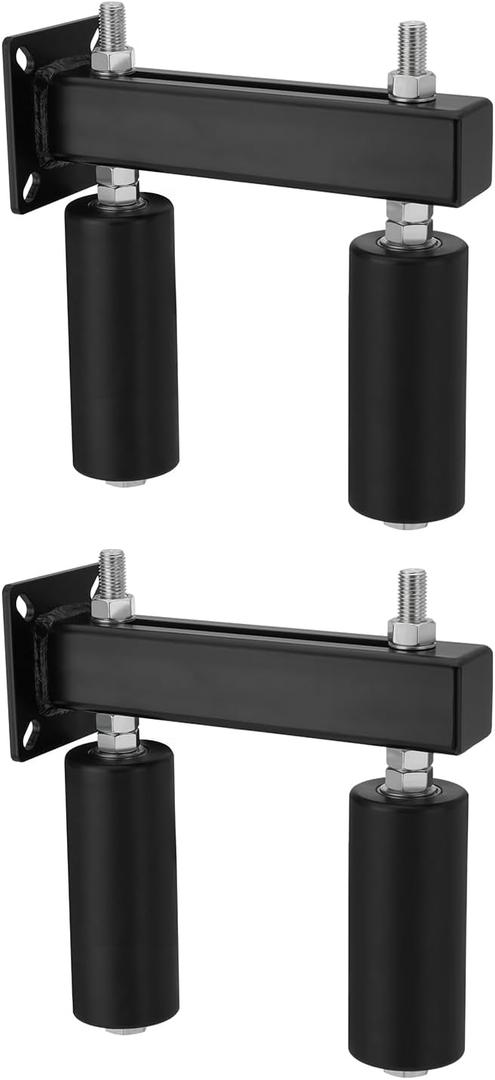 6 Inch Slide Gate Guide Rollers, Gate Roller Guide with Heavy Alloy Steel Assembly Dual Hard Nylon Rollers Rust Proof Sliding Gate Rollers Slide Gate Guide Post Rollers(2 Pack)