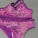 Lands' End Girls' Swim UPF 50+ Adjustable Strap Bikini Set (X-Small, Neon Purple)