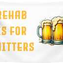 3x5 Feet Rehab Is For Quitters Single Sided Flag with 4 Grommets - College Bedroom Frat Man Cave Wall Hangings White Banner - Student Flag - Funny Tapestry Cool Wall Polyester Flags for Decor College