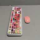 FOPETT Wireless Keyboard and Mouse Sets,Reliable 2.4 GHz Connectivity for PC,Laptop,Smart TV and More (White Colorful)