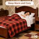 Red Christmas Electric Heated Blanket 62"x84", Fast Heating Twin with 8 Hours Auto Off/8 Heats Levels, Soft Plaid Sherpa with ETL Certification, Gift for Women Adults Keep Warm in Home Office