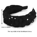 1-Pack Polka Dot Print Cross Bbraided Cloth Headband, Fashion Hairbands, Women's High Elastic Headbands, Simple Headwear Accessories for Women and Girls (Polka Dot-Black, One Size)