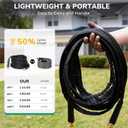 Lightweight Flat Garden Hose 100 FT, 3/4" GHT Flexible Water Hose with Spray Nozzle, Durable 800D Fabric, Kink Free Design, Portable Garden Hose for Lawn, Yard, Car Wash
