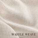 Linen Waffle Weave Shower Curtain Cream Shower Curtains for Bathroom Beige,72" W x 72" L