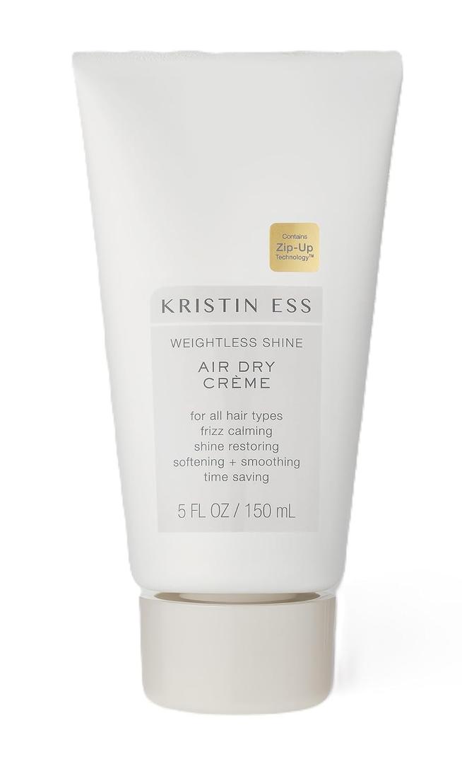 Kristin Ess Hair Weightless Shine Air Dry Cream for Curl Definition, Smoothing + Blowout Prep - Frizz Control - Light Hold - Women's Styling Product for Frizzy, Wavy + Curly Hair - Vegan