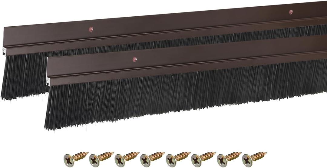 uxcell 2Pcs Door Brush Bottom Sweep H-Shape Aluminum Alloy Base with 1.6-inch Nylon Brush for Home, Industrial (39-inch L x 2.6-inch W, Brown) uxcell 2Pcs Door Brush Bottom Sweep H-Shape Aluminum Alloy Base with 1.6-inch Nylon Brush for Home, Industrial (39-inch L x 2.6-inch W, Brown)
