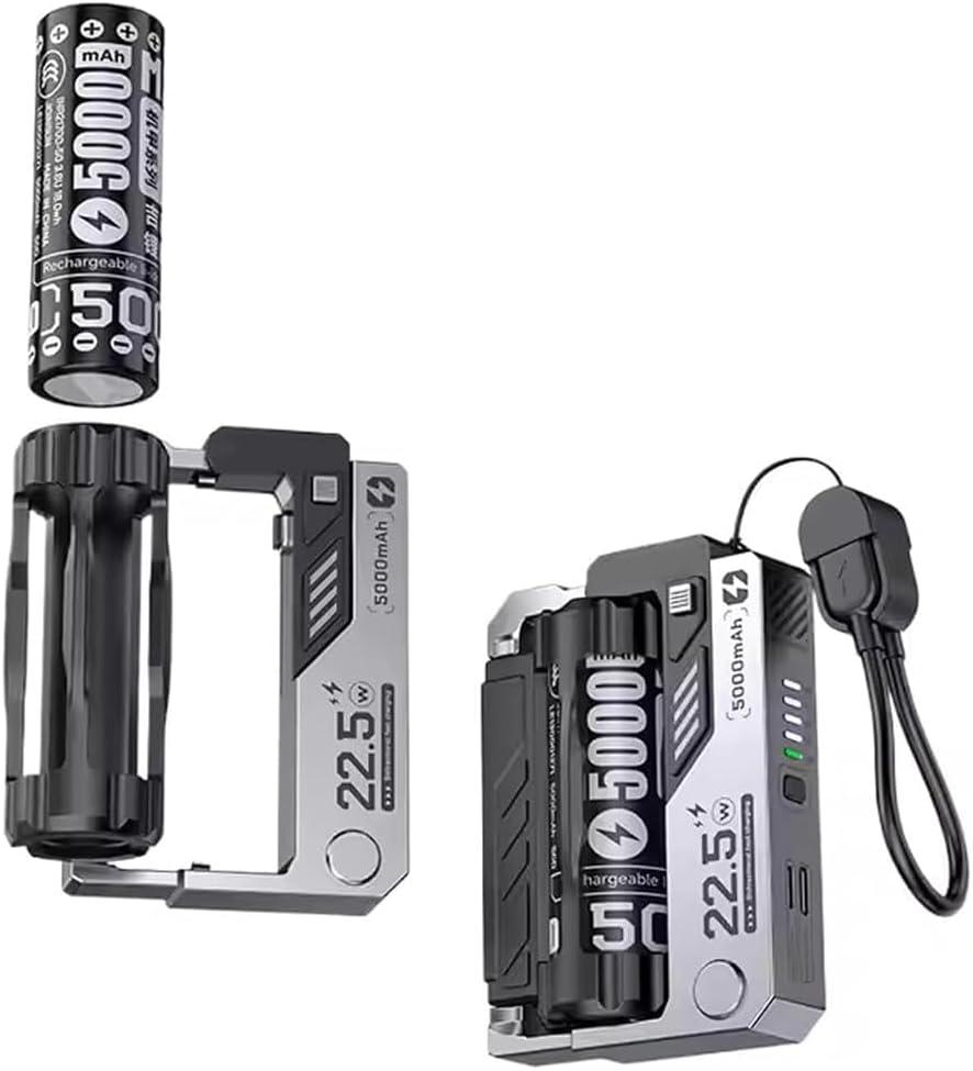 Battery Charger 21700 Battery Charger Power Bank Function 3A Fast Charger for Rechargeable Batteries Li-ion 21700 (Excluding Battery)