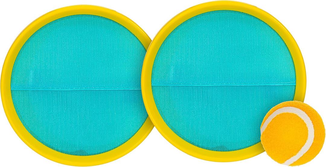 Franklin Sports Throw 'N Stick, Catch and Toss, Self Stick Toss Game, Fun for all Ages, Adjustable Handle, Includes (2) Catch Mitts, (1) Tennis Ball