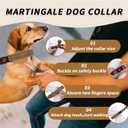 No Pull Martingale Dog Collar for Large Medium Small Dogs, Heavy Duty Nylon Reflective Adjustable Anti Pull Slip Collar with Buckle for Training Walking M Khaki