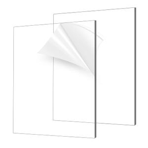 Clear Acrylic Sheet 12" x 16", 2 Pack FFGODO Clear Cast Plexiglass Acrylic Panels 1/8 Inch Thick for DIY Display Projects, Painting, Handcraft, Signage, Easy to Laser Cutting & Engraving